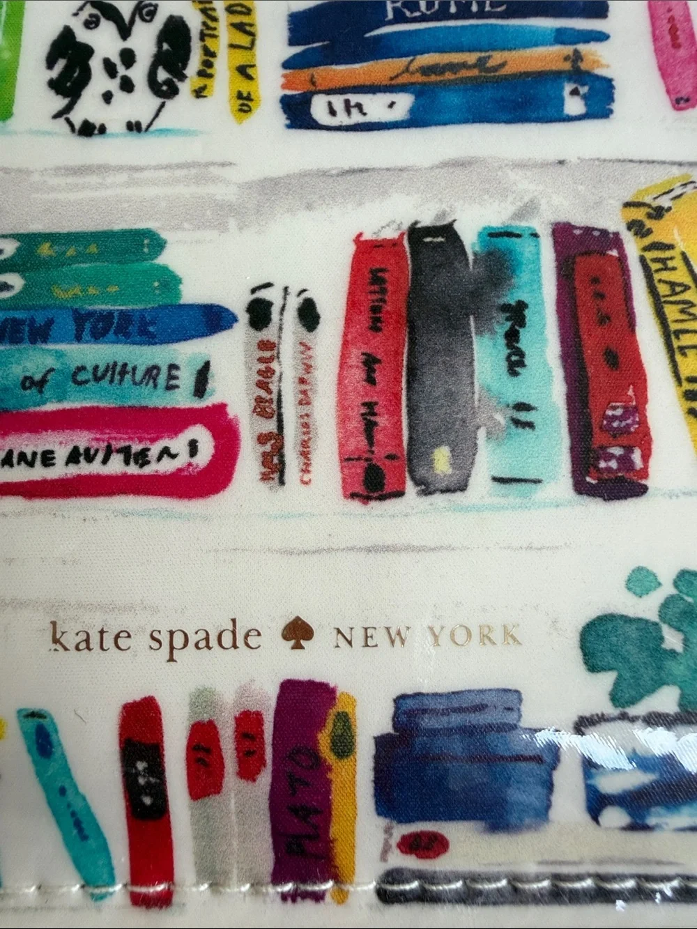 kate spade New York Bella Bookshelf patent leatherette pencil pouch